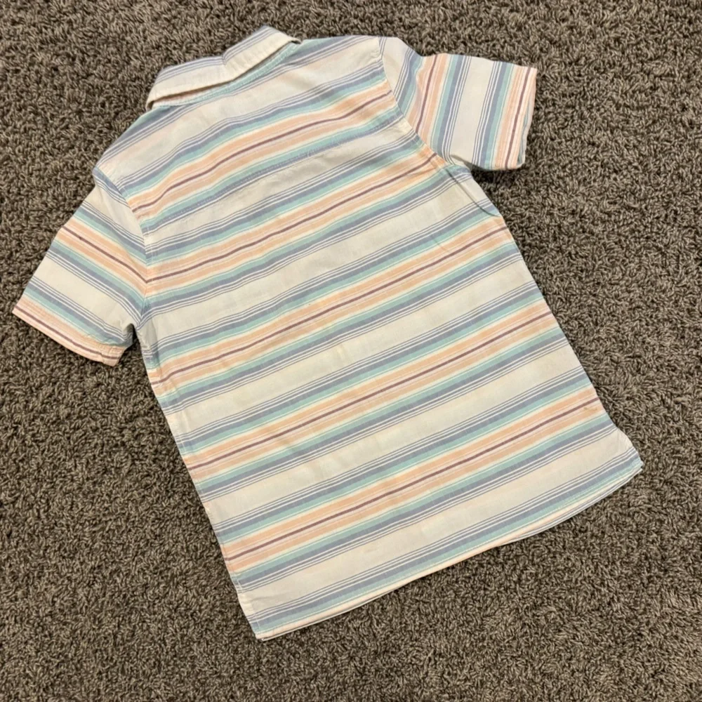 Oshkosh boys striped short sleeve button up shirt, size 10